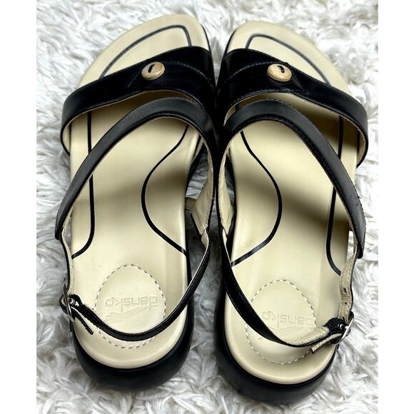 Dansko 'Didi' Dual Strap Slingback Sandals Black Leather Women Size EU 37 (US 7) - Picture 4 of 9